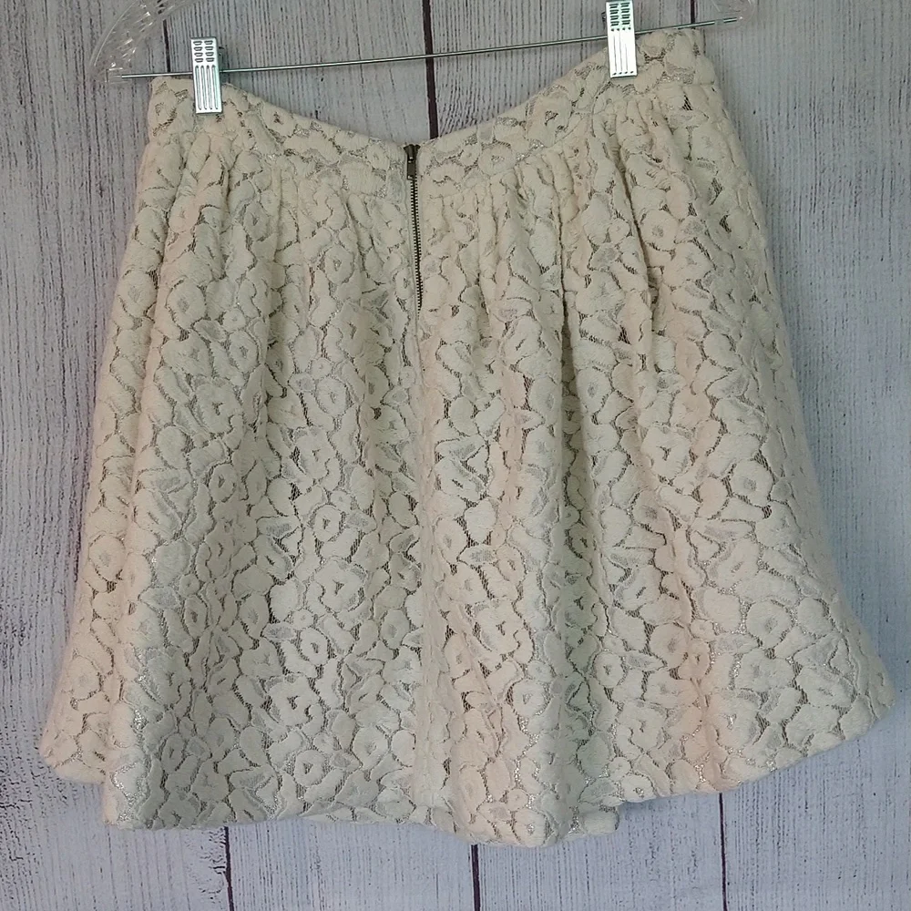 Elizabeth and James Patricia jacquard lace pleated skirt size medium